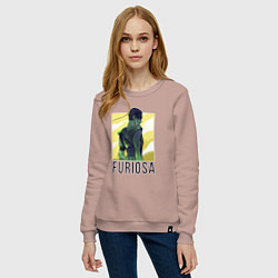 Свитшот хлопковый женский Фуриоса, цвет: пыльно-розовый — фото 2