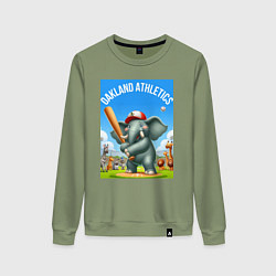 Женский свитшот Elephant - batter Oakland Athletics