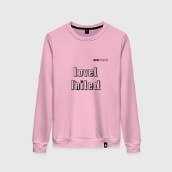 Свитшот хлопковый женский Level failed, цвет: светло-розовый