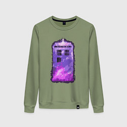 Свитшот хлопковый женский Violet tardis, цвет: авокадо