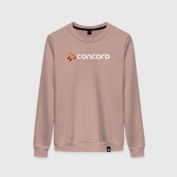 Свитшот хлопковый женский Concord logo game, цвет: пыльно-розовый
