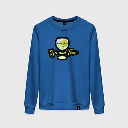 Свитшот хлопковый женский Жим и тоник, цвет: синий