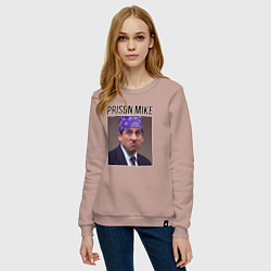 Свитшот хлопковый женский Prison mike Michael Scott - офис, цвет: пыльно-розовый — фото 2