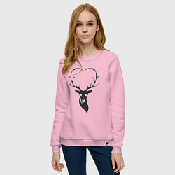 Свитшот хлопковый женский Love deer, цвет: светло-розовый — фото 2