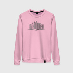 Свитшот хлопковый женский Город Даллас, цвет: светло-розовый