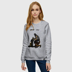 Свитшот хлопковый женский Сидж, цвет: меланж — фото 2