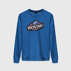 Свитшот хлопковый женский Boxing sport, цвет: синий