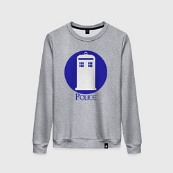 Свитшот хлопковый женский Tardis police, цвет: меланж