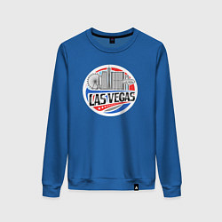 Свитшот хлопковый женский Город Лас-Вегас, цвет: синий