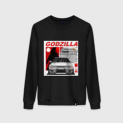 Свитшот хлопковый женский Nissan Skyline, цвет: черный