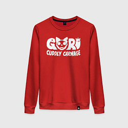 Свитшот хлопковый женский Goro cuddly carnage logotype, цвет: красный