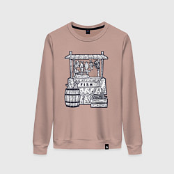 Свитшот хлопковый женский Рыбная лавка, цвет: пыльно-розовый