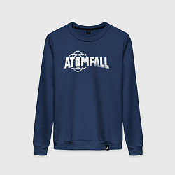 Свитшот хлопковый женский Atomfall logo, цвет: тёмно-синий