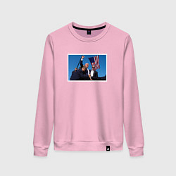 Свитшот хлопковый женский Дональд Трамп, цвет: светло-розовый