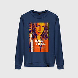 Свитшот хлопковый женский Kill bill - Uma Thurman, цвет: тёмно-синий