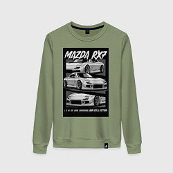 Свитшот хлопковый женский Mazda rx-7 JDM авто, цвет: авокадо
