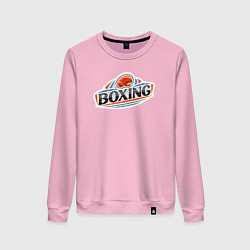 Свитшот хлопковый женский Boxing team, цвет: светло-розовый