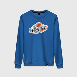 Свитшот хлопковый женский Boxing team, цвет: синий