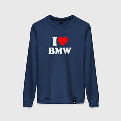 Свитшот хлопковый женский I love my BMW, цвет: тёмно-синий