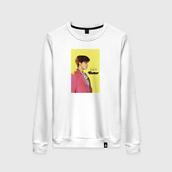Свитшот хлопковый женский J-hope Butter, цвет: белый