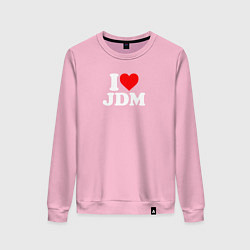 Свитшот хлопковый женский I love JDM, цвет: светло-розовый