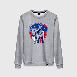 Свитшот хлопковый женский Elephant USA, цвет: меланж