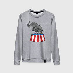 Свитшот хлопковый женский Poop elephant, цвет: меланж