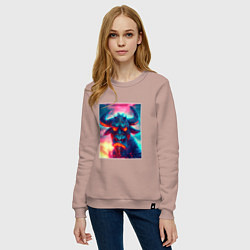 Свитшот хлопковый женский Мощный бычок, цвет: пыльно-розовый — фото 2