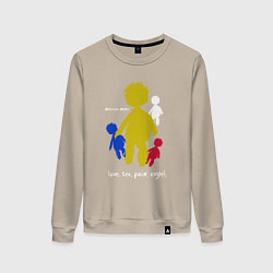 Свитшот хлопковый женский Depeche Mode - love sex pain angel, цвет: миндальный