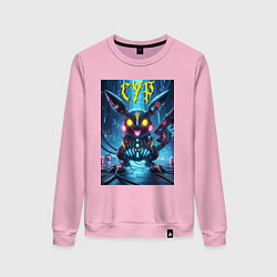 Свитшот хлопковый женский Cyber horror - Pikachu, цвет: светло-розовый