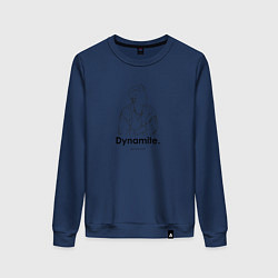 Свитшот хлопковый женский BTS Dynamite RM, цвет: тёмно-синий