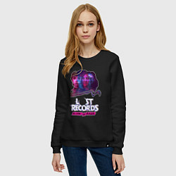 Свитшот хлопковый женский Персонажи Lost records bloom and rage, цвет: черный — фото 2