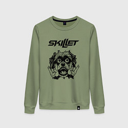 Свитшот хлопковый женский Skillet - rock dog, цвет: авокадо