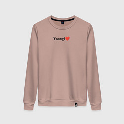 Свитшот хлопковый женский BTS Yoongi, цвет: пыльно-розовый