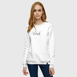 Свитшот хлопковый женский BTS One, цвет: белый — фото 2