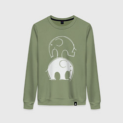 Свитшот хлопковый женский Два слона, цвет: авокадо