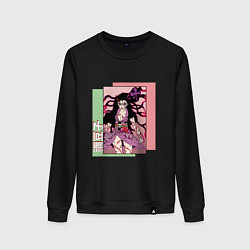 Свитшот хлопковый женский Клинок рассекающий демонов Незуко Демон, цвет: черный