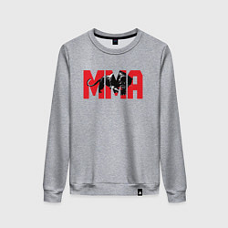 Свитшот хлопковый женский MMA пантера, цвет: меланж