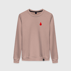 Свитшот хлопковый женский Группа крови: четвертая положительная, цвет: пыльно-розовый