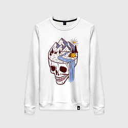 Свитшот хлопковый женский Dead camper, цвет: белый