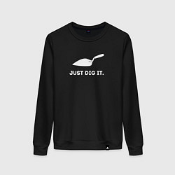 Свитшот хлопковый женский Just dig it, цвет: черный