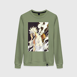 Свитшот хлопковый женский Ван-Пис Луффи джойбой, цвет: авокадо