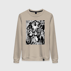 Свитшот хлопковый женский Ван-Пис мугивары вано, цвет: миндальный