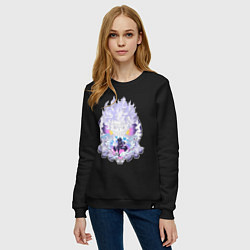 Свитшот хлопковый женский Ван-Пис Луффи йонко, цвет: черный — фото 2