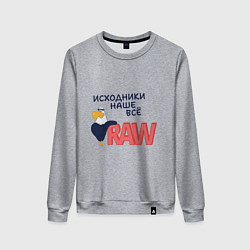 Свитшот хлопковый женский Исходники наше всё raw, цвет: меланж