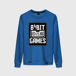 Свитшот хлопковый женский Игры 8 бит, цвет: синий