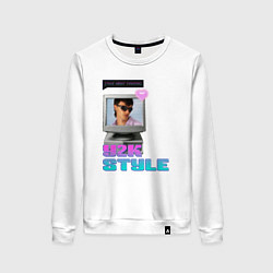 Свитшот хлопковый женский Y2K Vibes, цвет: белый