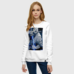 Свитшот хлопковый женский Ван-Пис Рюма Симоцуки, цвет: белый — фото 2