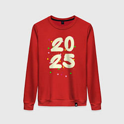 Свитшот хлопковый женский 2025 с разноцветными крапинками, цвет: красный