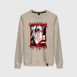 Свитшот хлопковый женский Cannibal corpse - woman face, цвет: миндальный